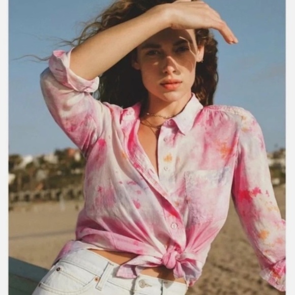 Pilcro by Anthropologie The Cate Long Sleeve Button Up Shirt Size Medium - Picture 4 of 17